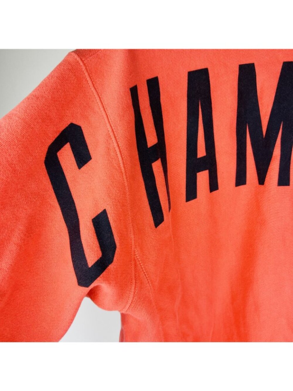 Vintage Champion Reverse Weave Crewneck Sweatshirt Large Orange - Picture 2 of 5